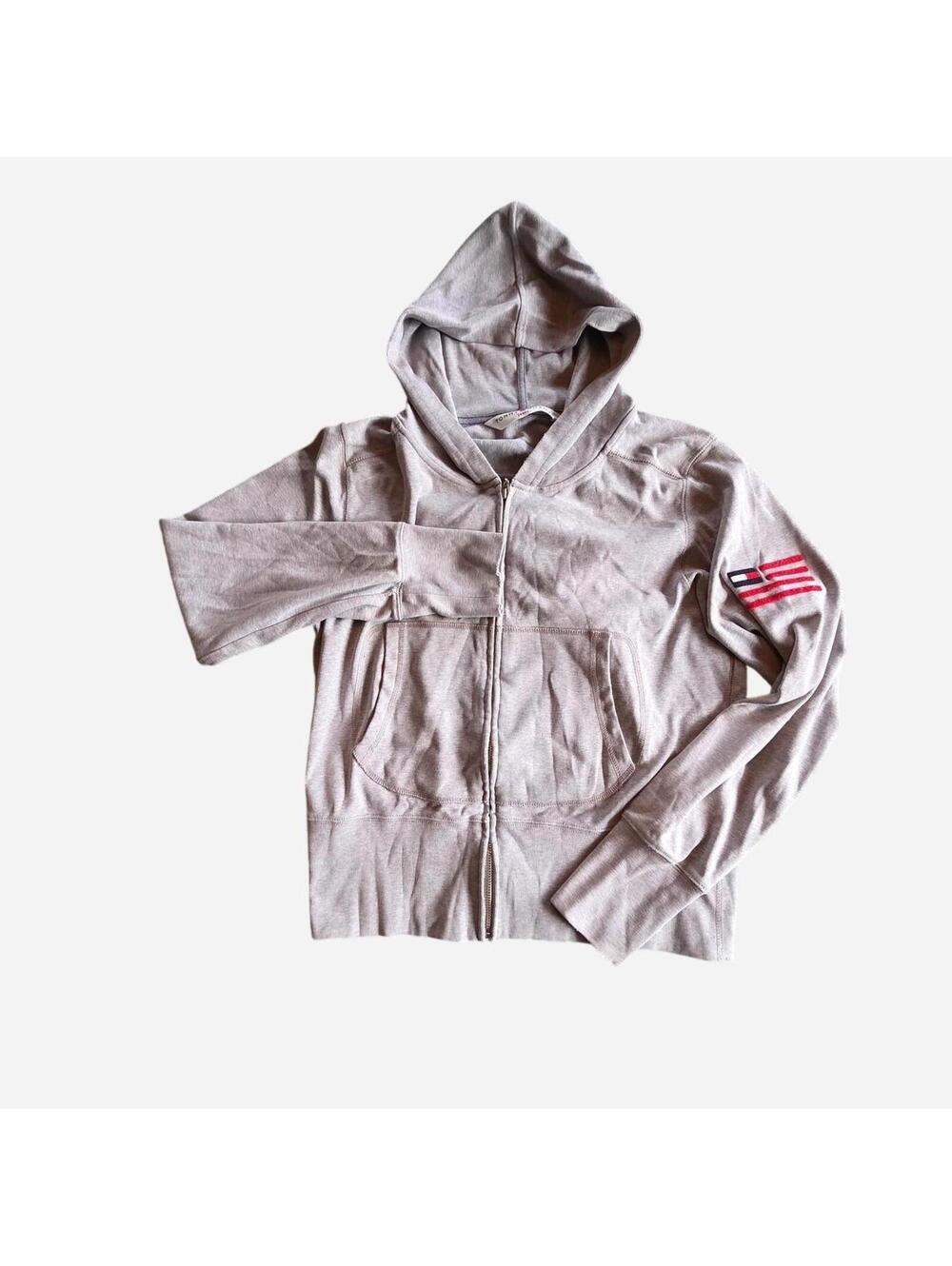 Tommy Hilfiger Women's Grey and Brown Hoody